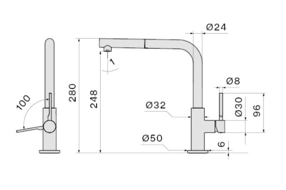 Однорычажный смеситель для мойки