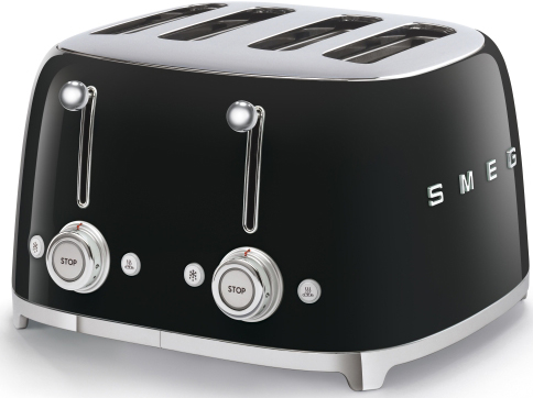 Тостер на 4 ломтика черный SMEG TSF03BLEU