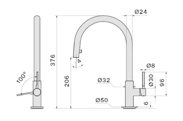 Однорычажный смеситель для мойки