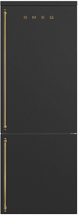 SMEG FA8005RAO5 Отдельностоящий холодильник, 70 см, антрацит, фурнитура латунная, петли справа